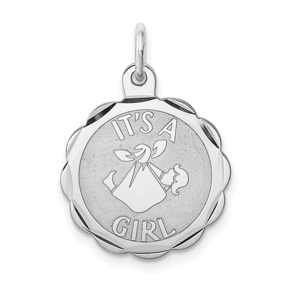 Sterling Silver Polish Its a Girl Charm Pendant