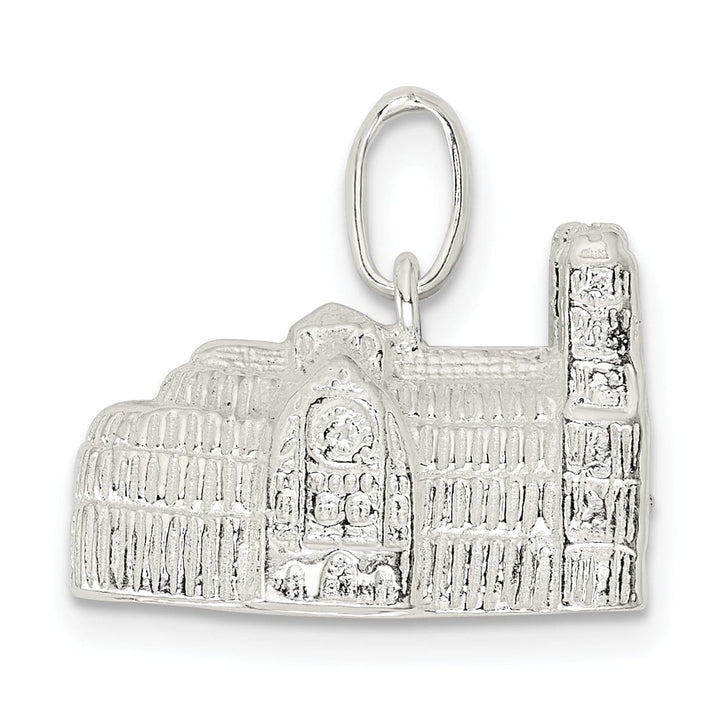 Silver Polished 3-D Westminster Abbey Charm