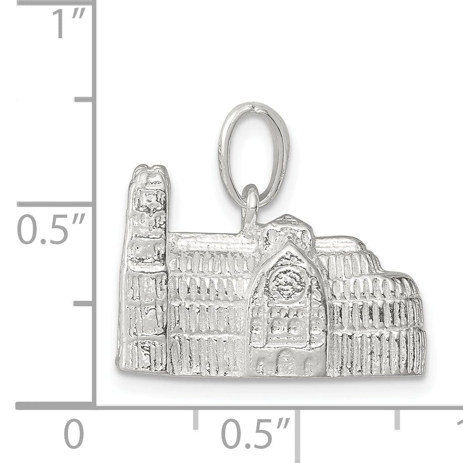 Silver Polished 3-D Westminster Abbey Charm