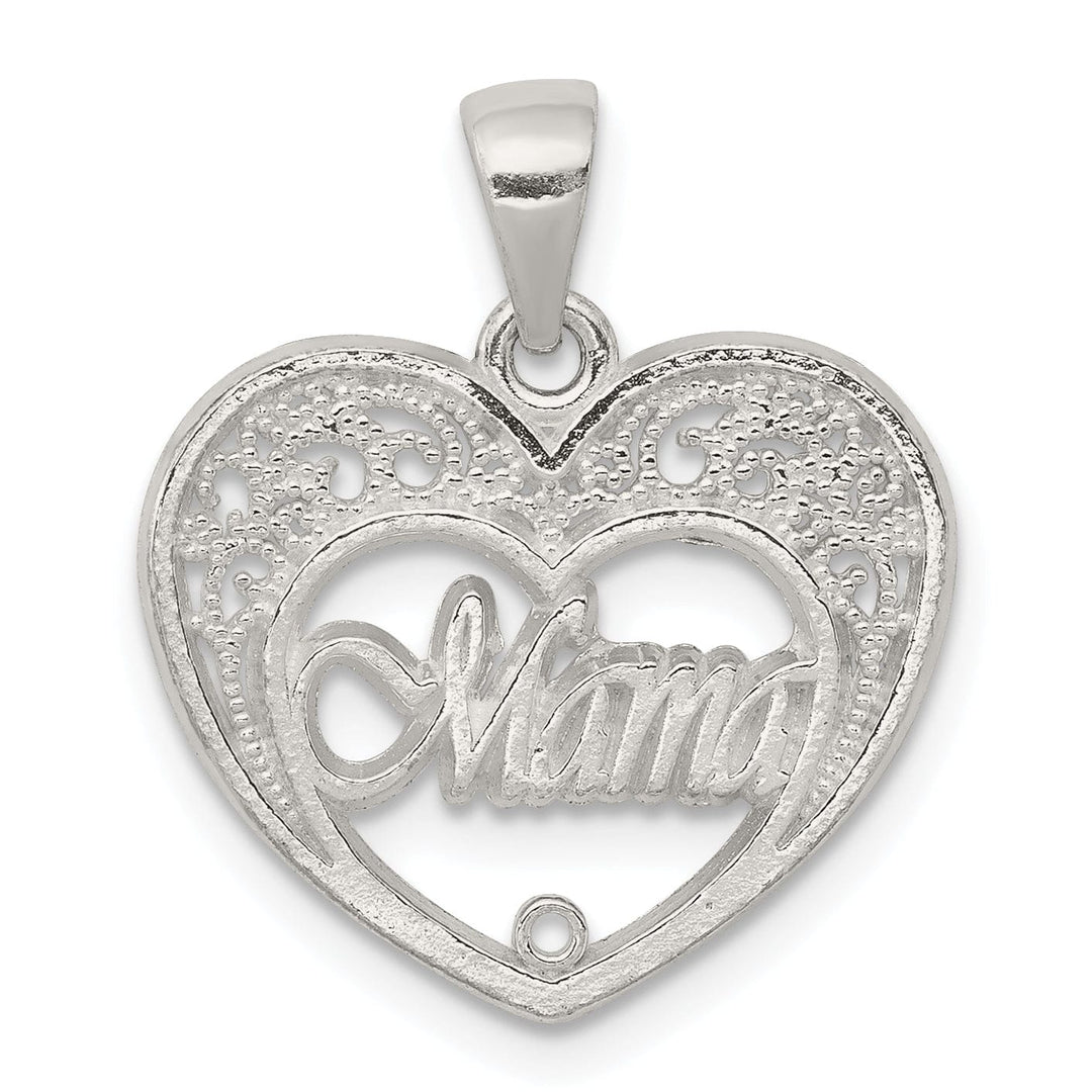 Sterling Silver Open Back Mama Charm Pendant