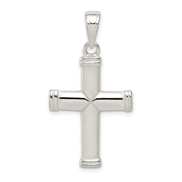 Silver Polished Finish Reversible Cross Pendant