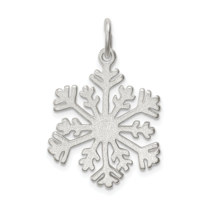 Silver Diamond Cut Satin Snowflake Pendant