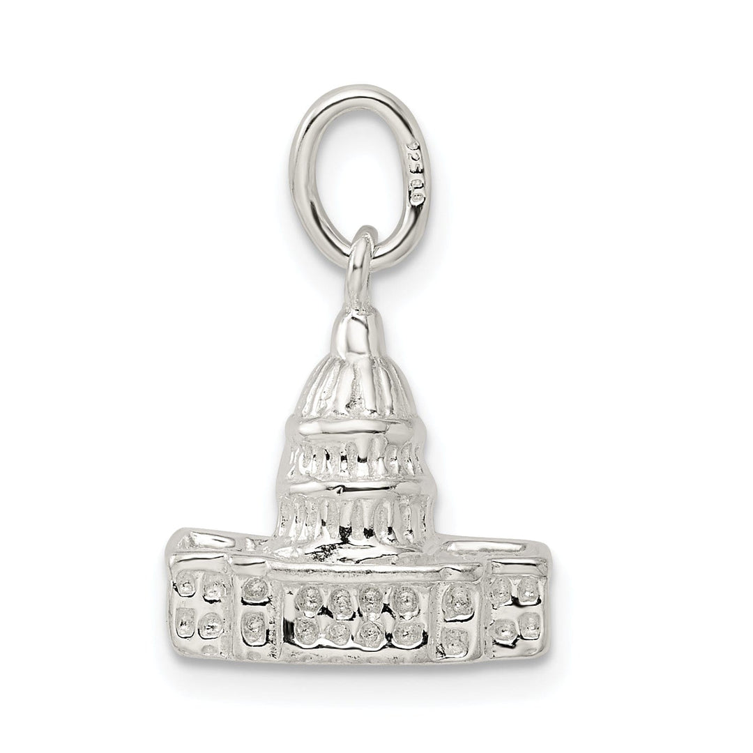 Silver Polished 3-D Capitol Building Charm