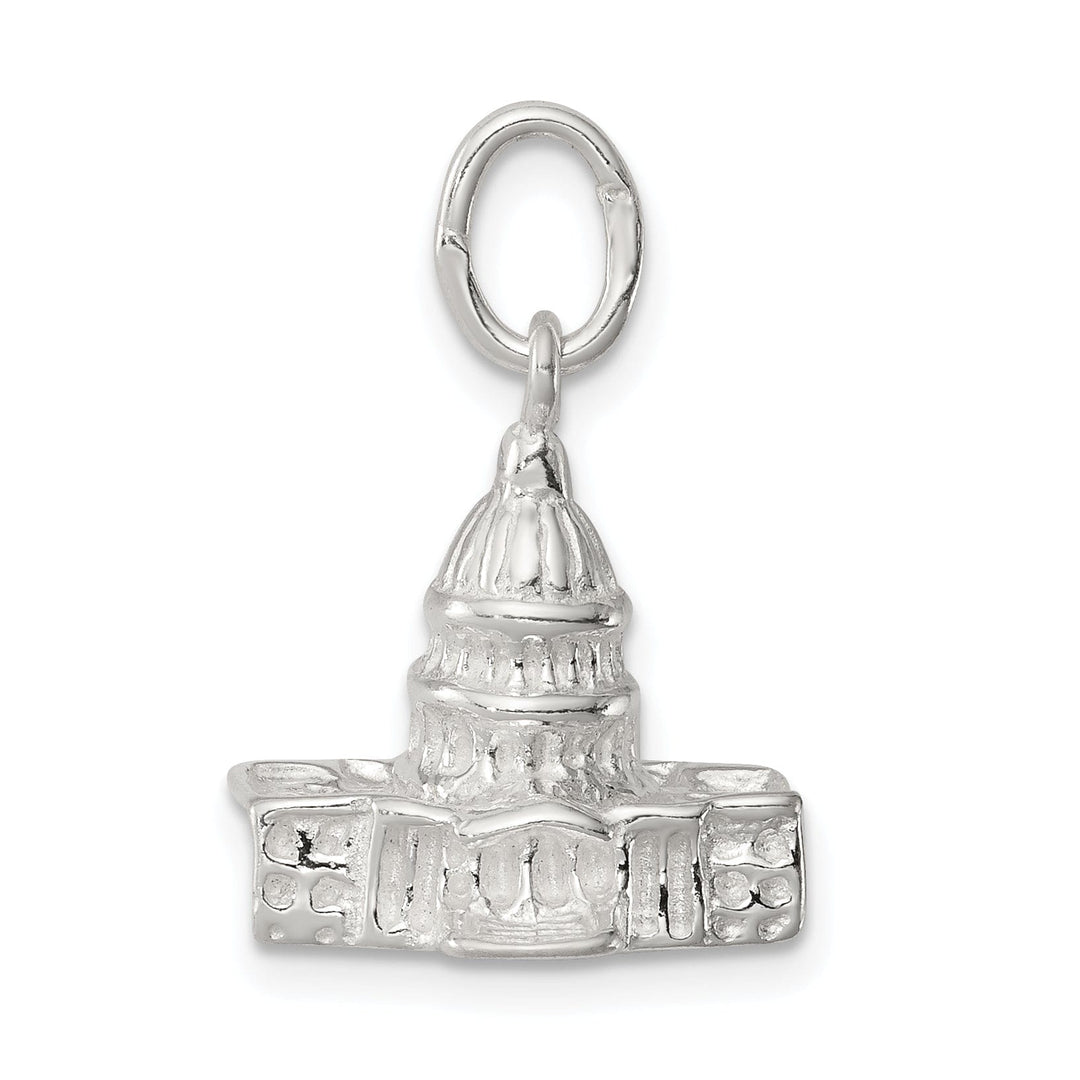 Silver Polished 3-D Capitol Building Charm