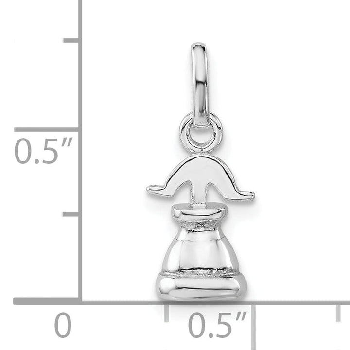 Sterling Silver Polished 3-D Liberty Bell Charm
