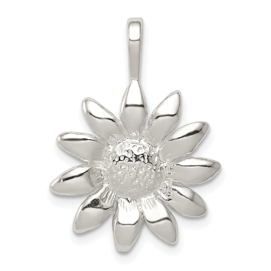 Sterling Silver Polished Finish Sunflower Charm