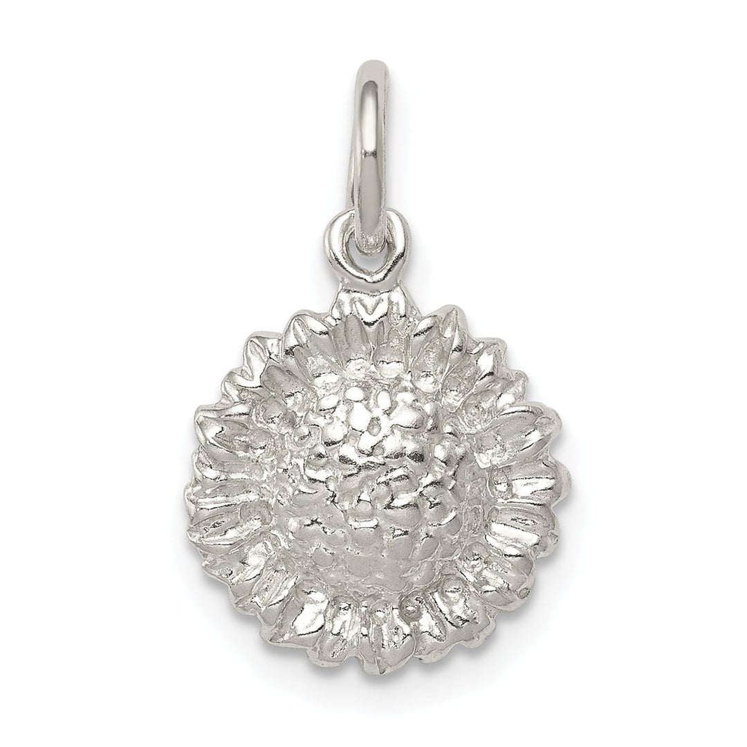 Sterling Silver Polished Finish Sunflower Charm