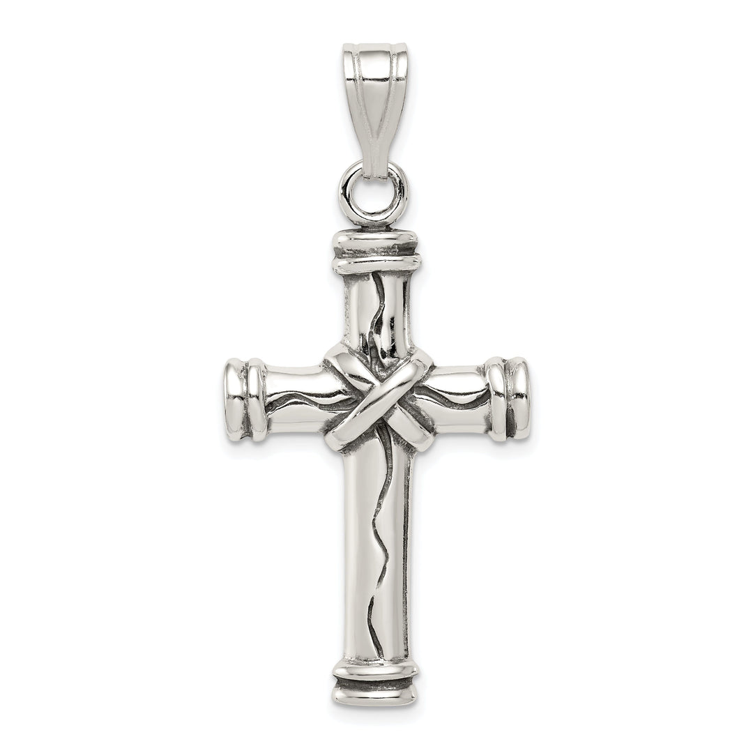 Silver Polish Antique Finish Latin Cross Pendant