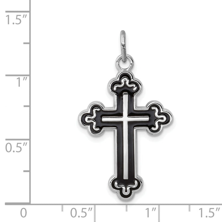 Sterling Silver Enameled Cross Pendant