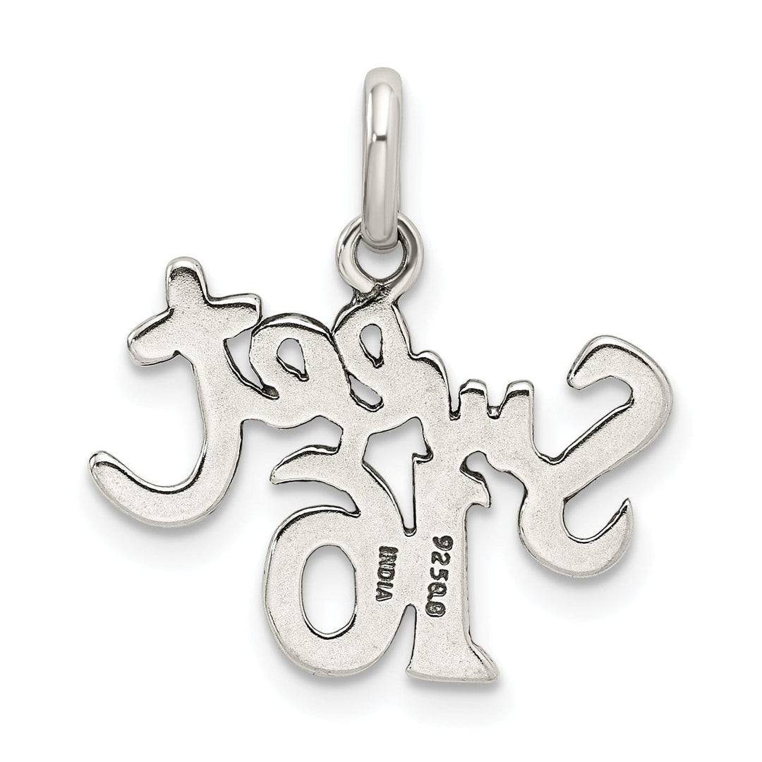 Sterling Silver Antiqued Finish Sweet 16 Charm