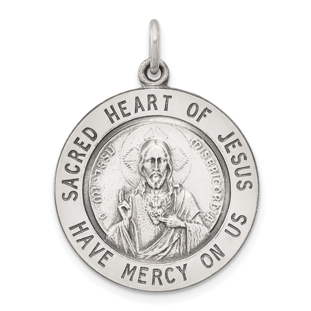 Sterling Silver Sacred Heart of Jesus Medal