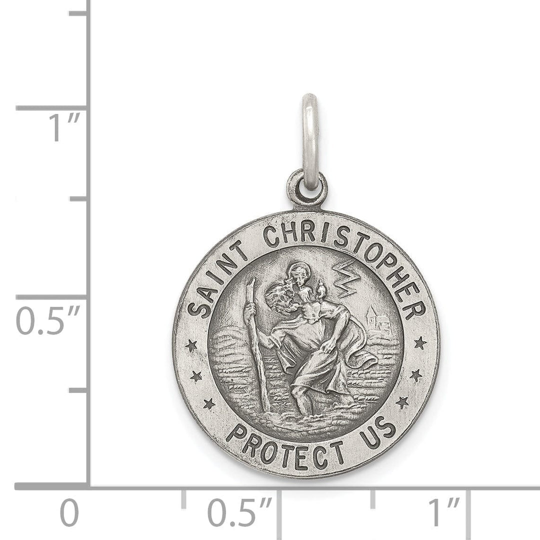 Sterling Silver St. Christopher Football Medal