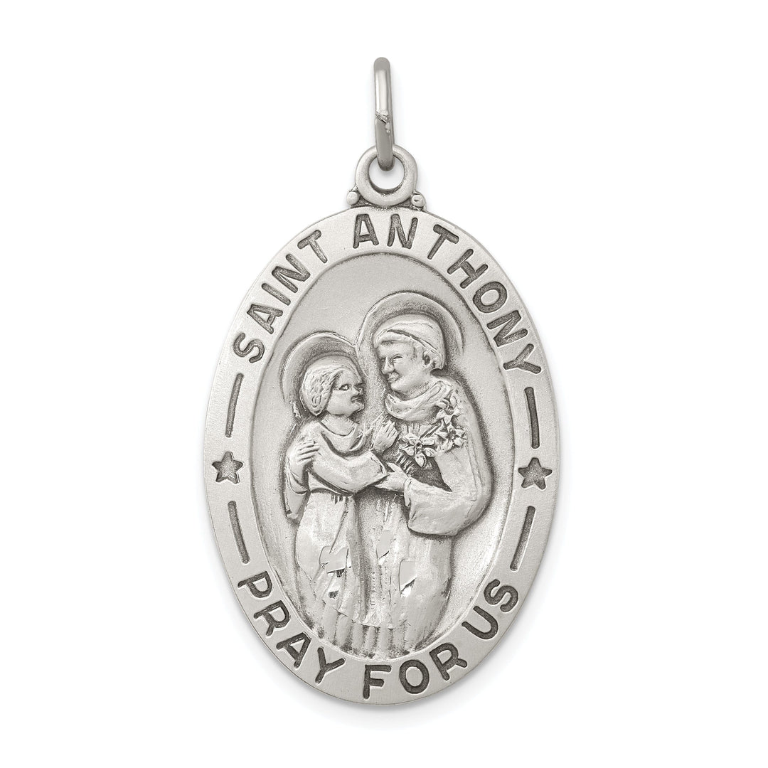 Sterling Silver Antiqued Saint Anthony Medal
