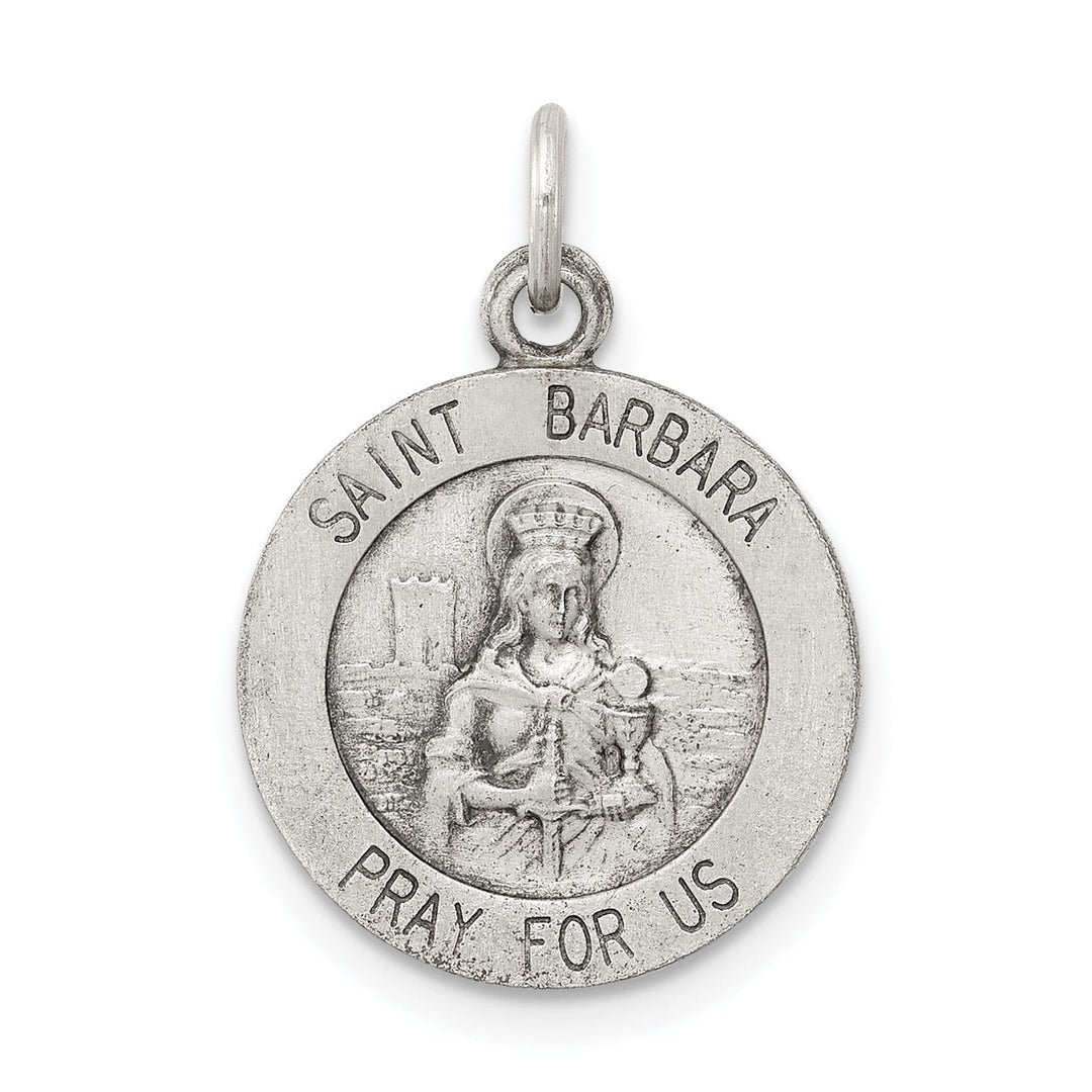 Sterling Silver Antiqued Saint Barbara Medal
