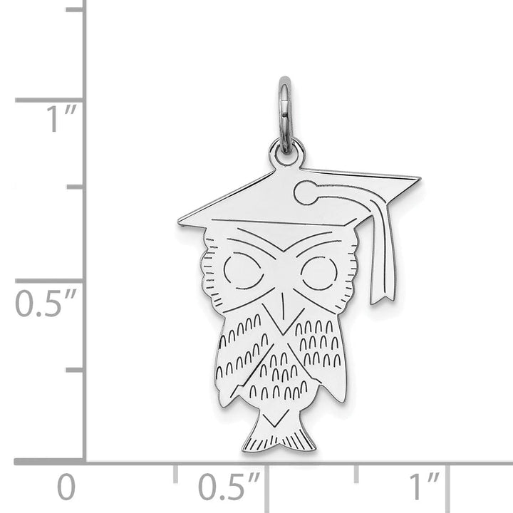 Sterling Silver Graduation Owl Charm Pendant