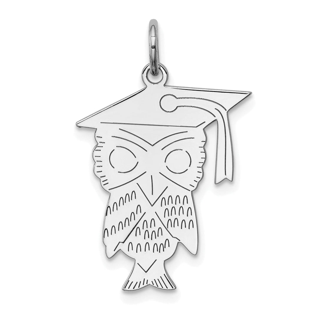 Sterling Silver Graduation Owl Charm Pendant
