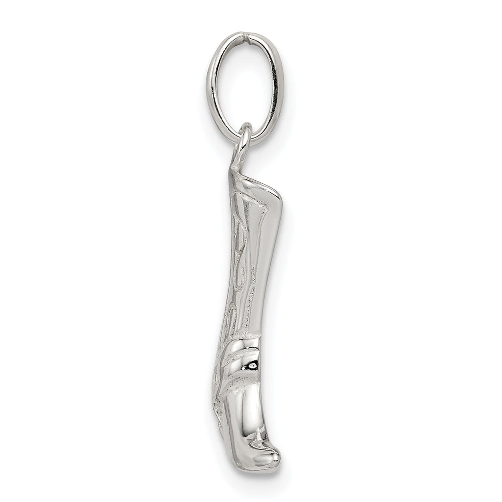 Solid Sterling Silver Polish Cowboy Boot Charm