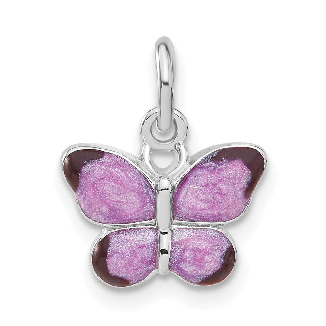Sterling Silver Enameled Purple Butterfly Charm