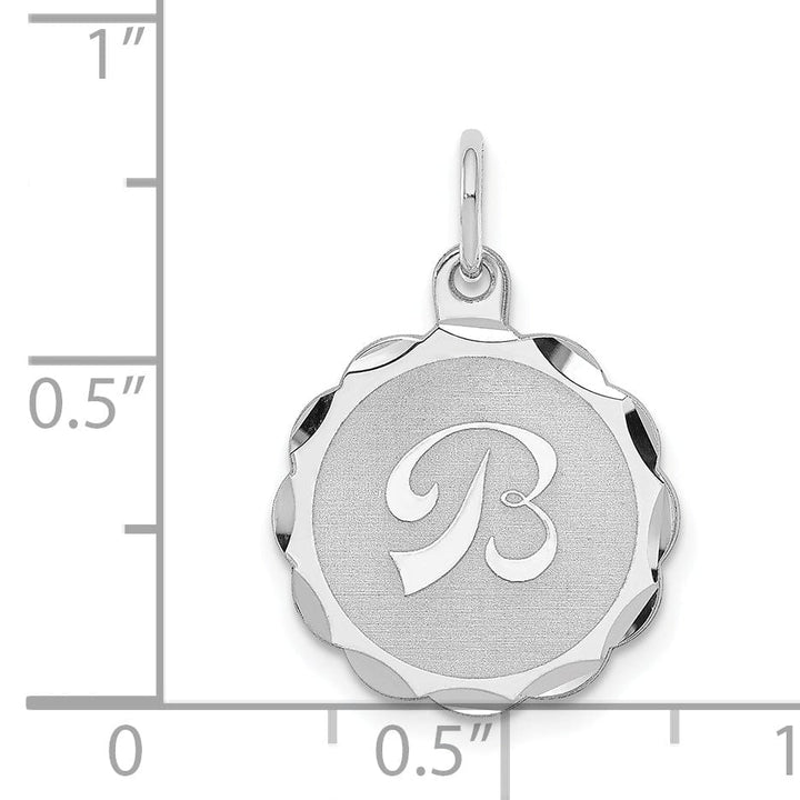 Sterling Silver Brocaded Initial B Charm