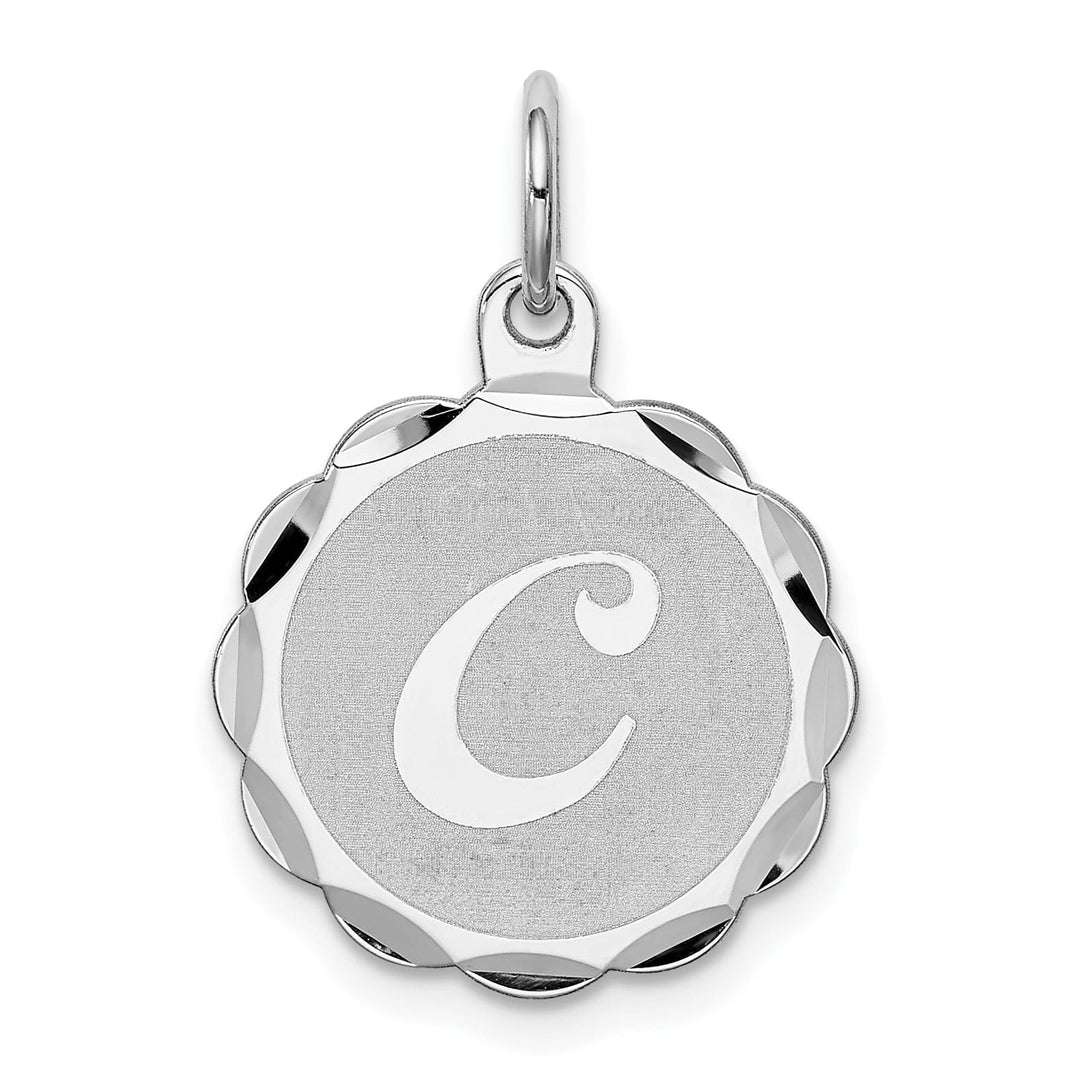 Sterling Silver Brocaded Initial C Charm