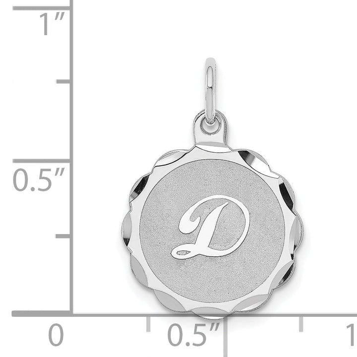 Sterling Silver Brocaded Initial D Charm