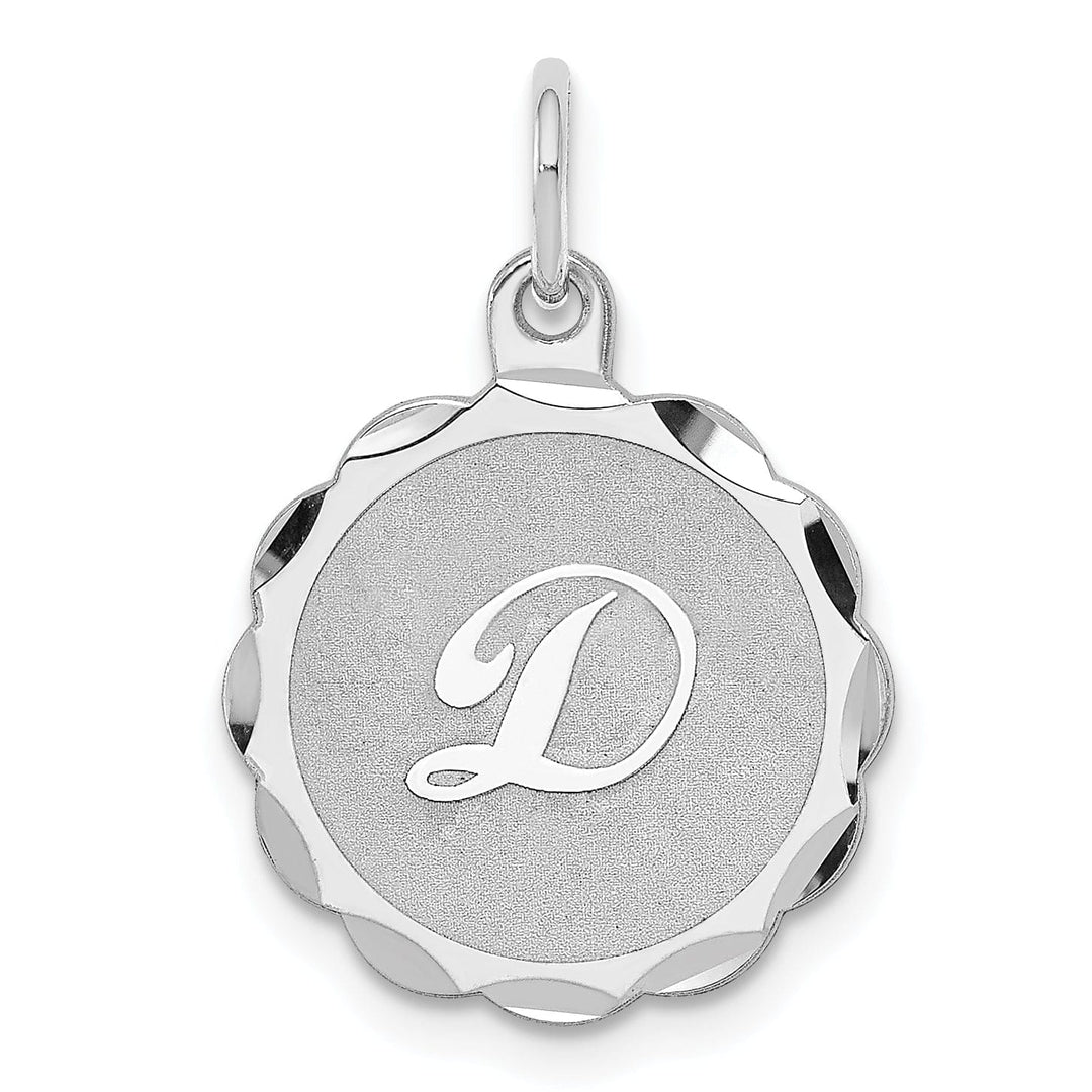 Sterling Silver Brocaded Initial D Charm