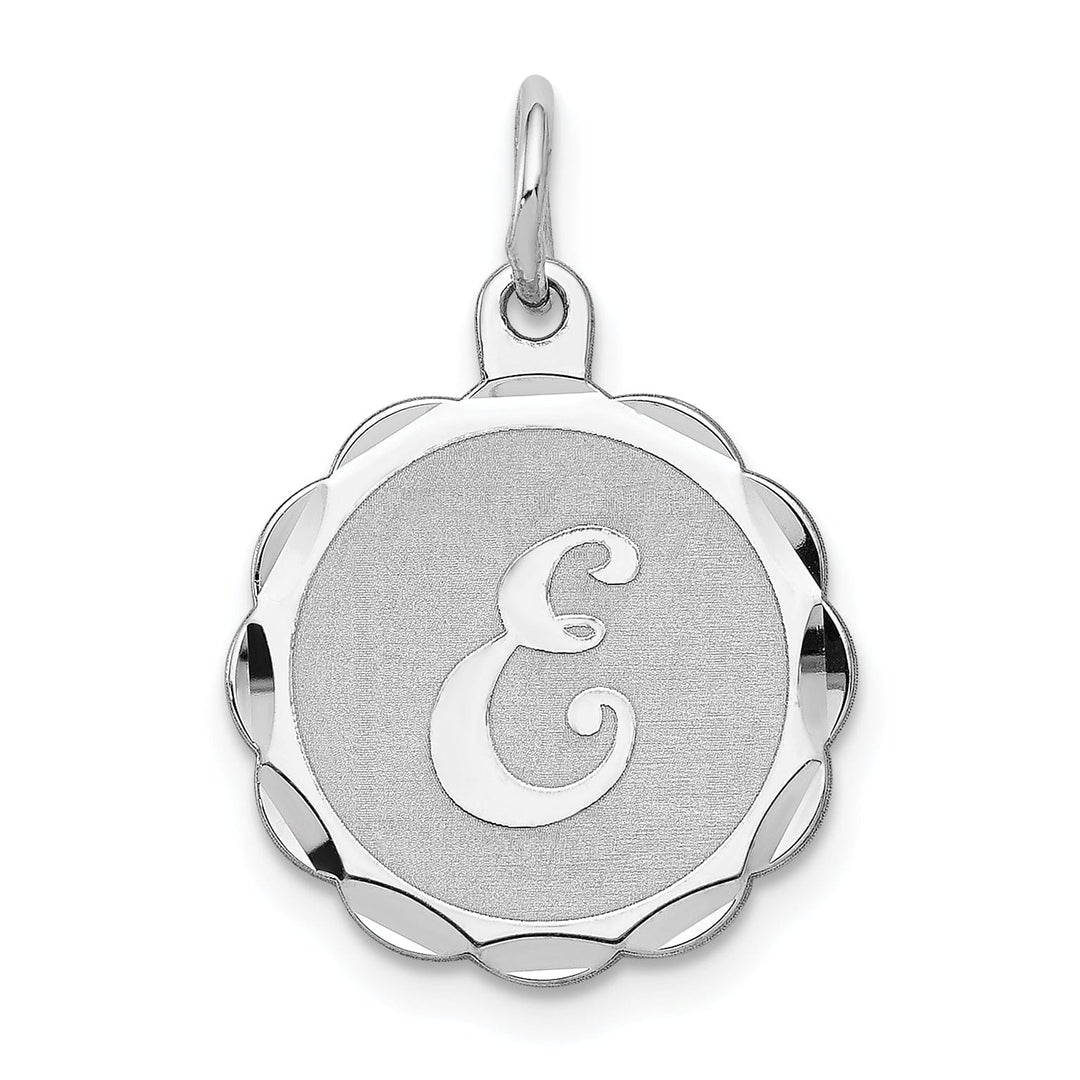 Sterling Silver Brocaded Initial E Charm