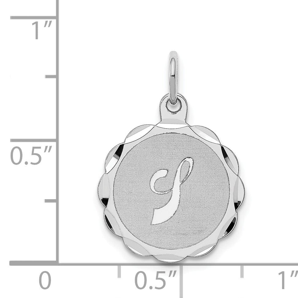Sterling Silver Brocaded Initial J Charm