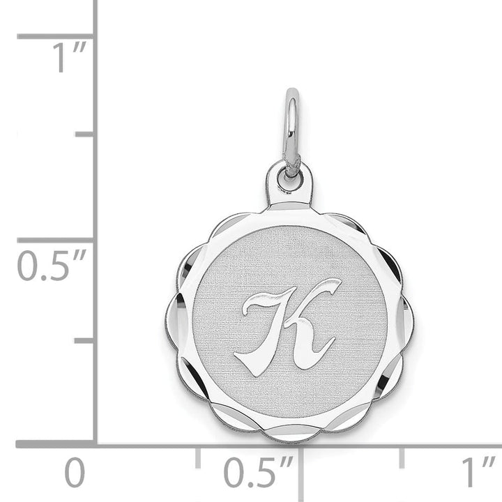 Sterling Silver Brocaded Initial K Charm