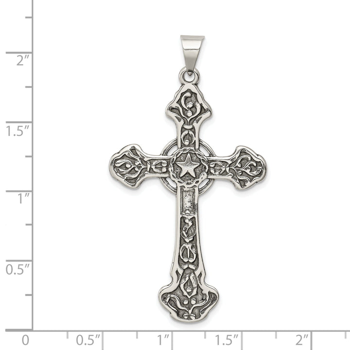 Silver Polish Antique Finish Iona Cross Pendant