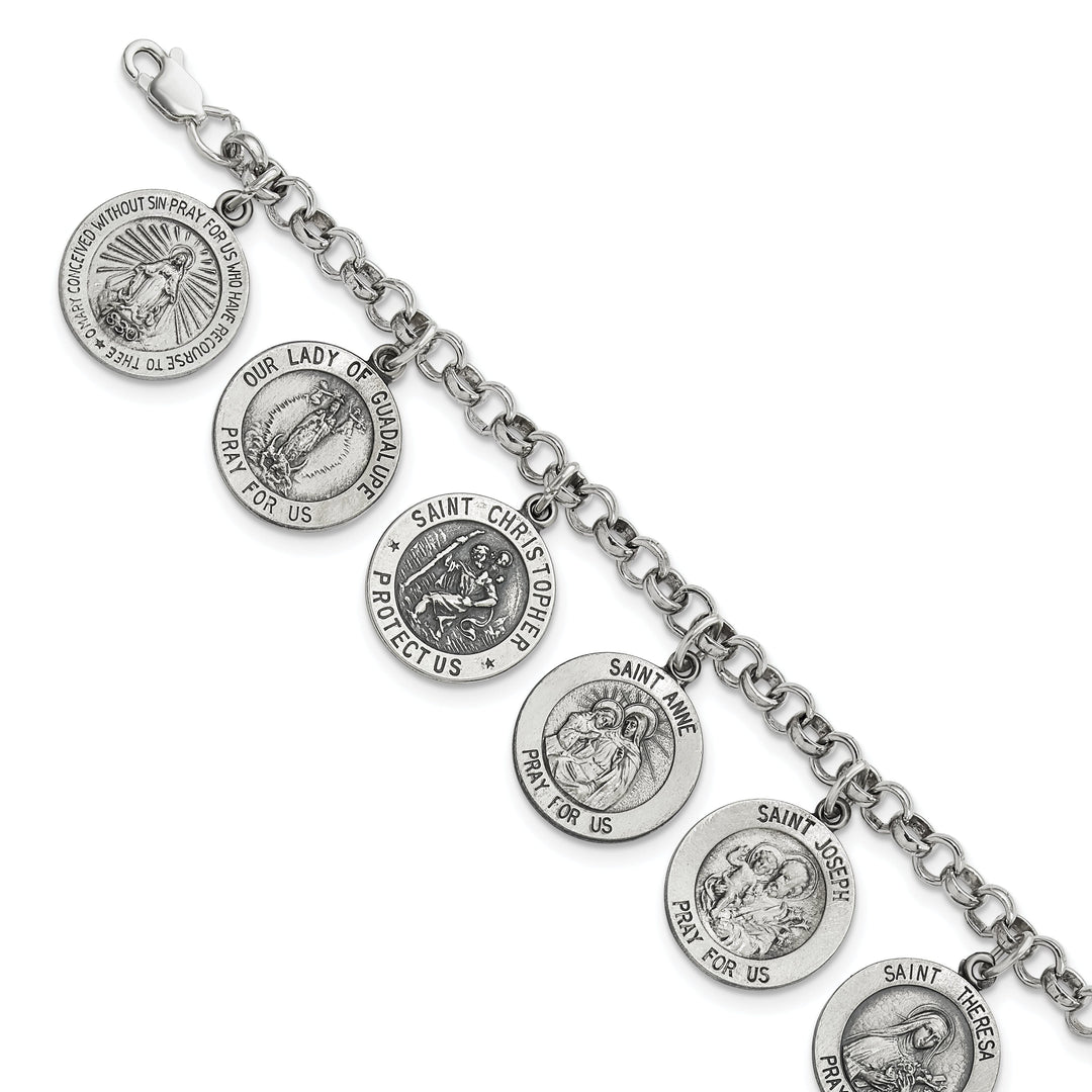 Sterling Silver 12 Saints Bracelet