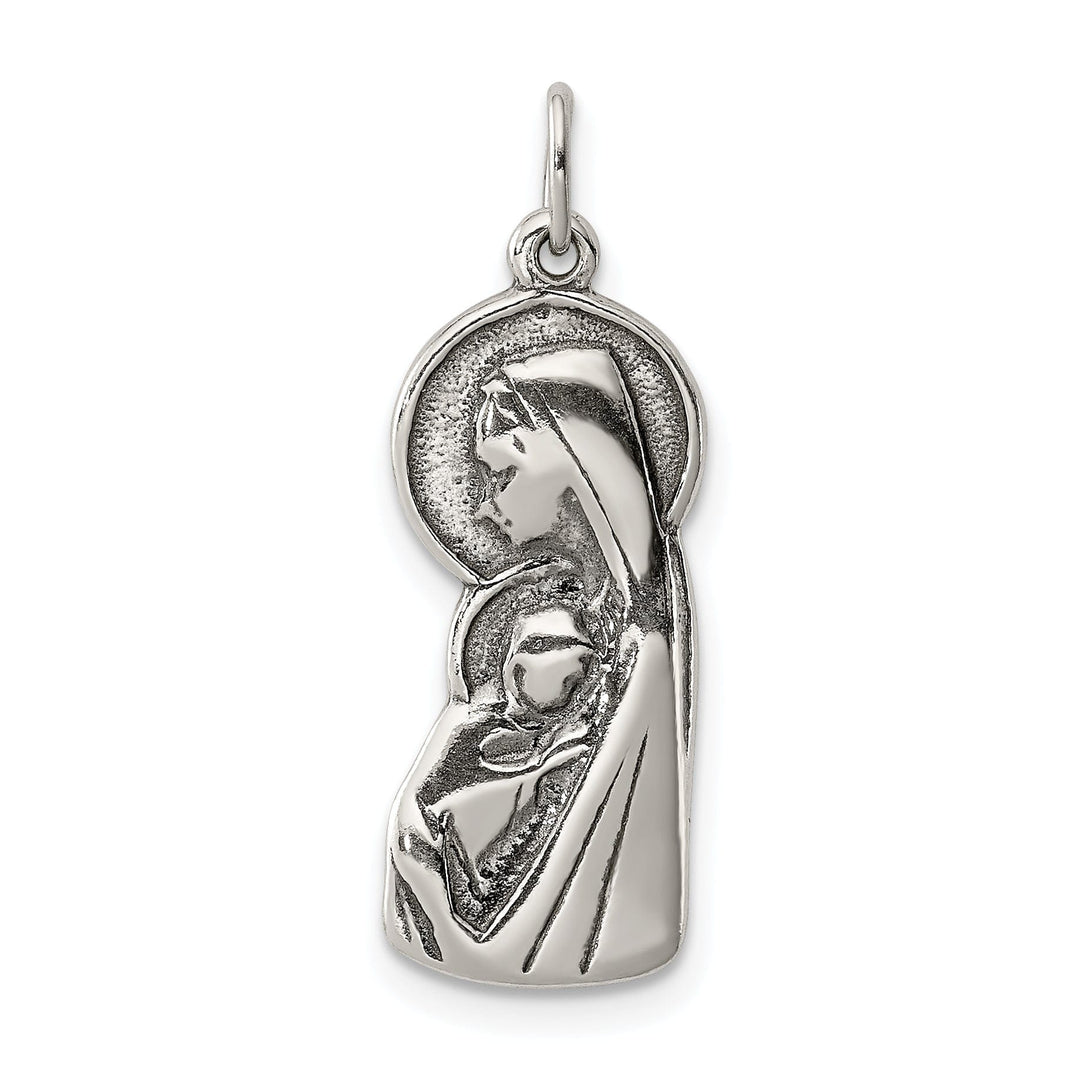 Sterling Silver Blessed Mary Child Jesus Charm