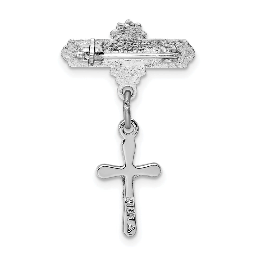 Sterling Silver Polished Crucifix Pin