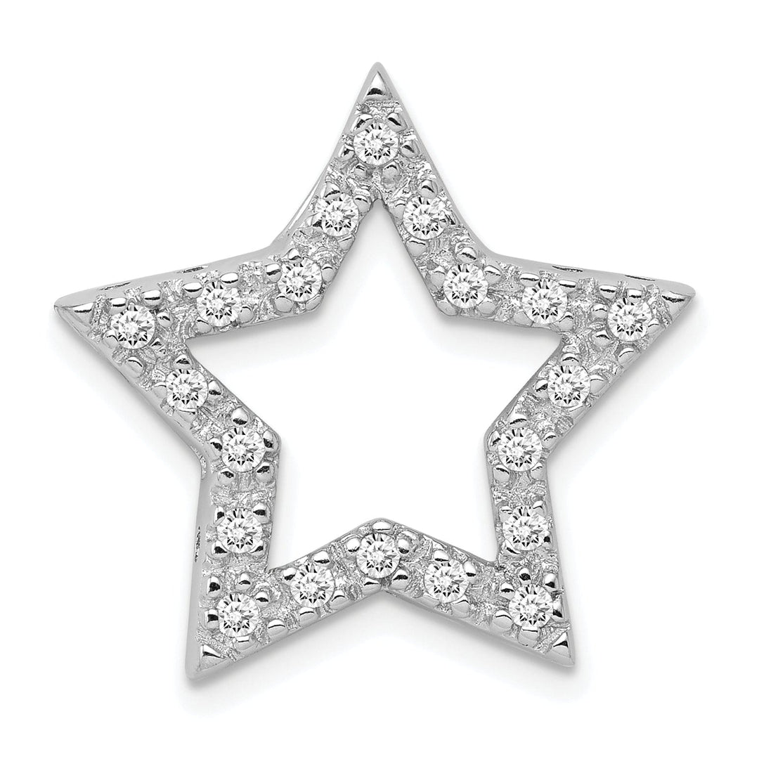 Silver Polished Finish Chain Slide Star Charm