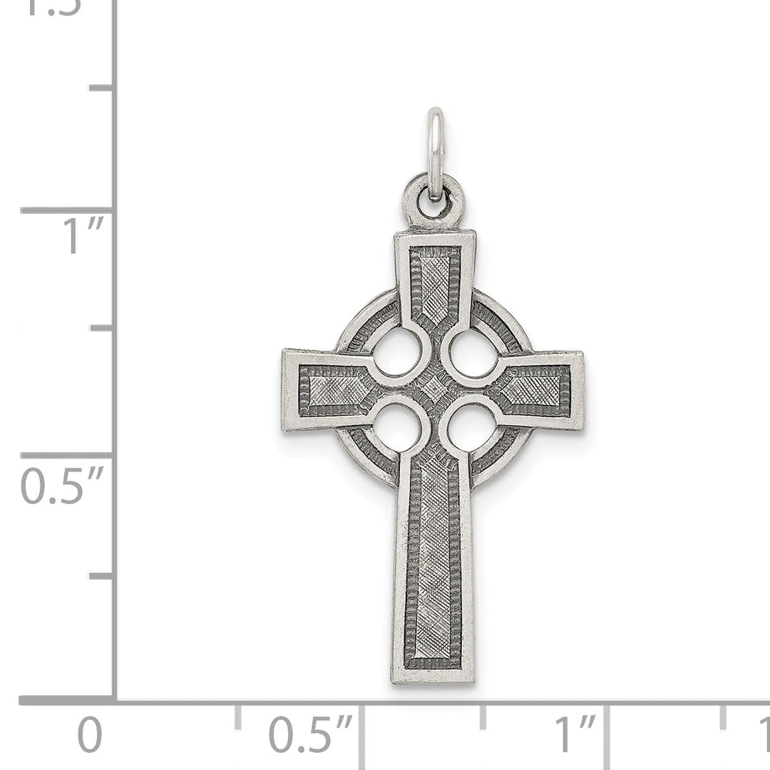 Silver Polished Antique Celtic Cross Pendant