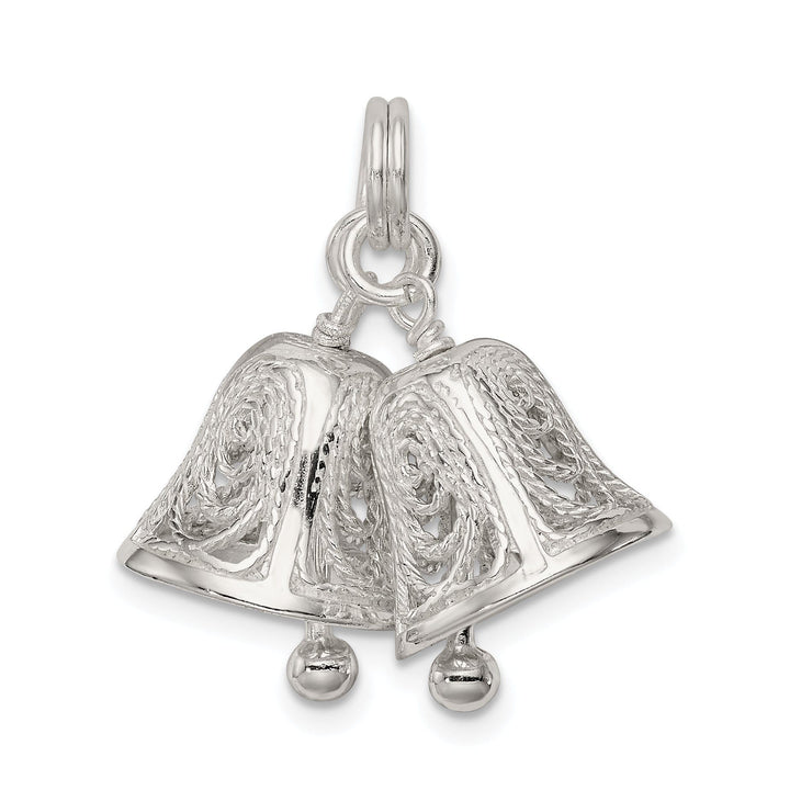 Sterling Silver Filigree Moveable Bells Charm