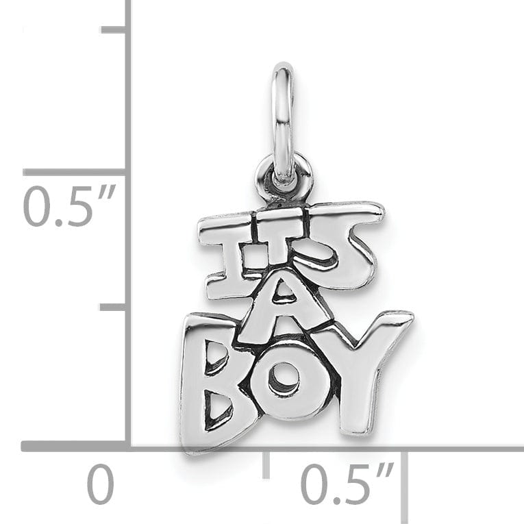 Solid Sterling Silver It's A Boy Charm Pendant