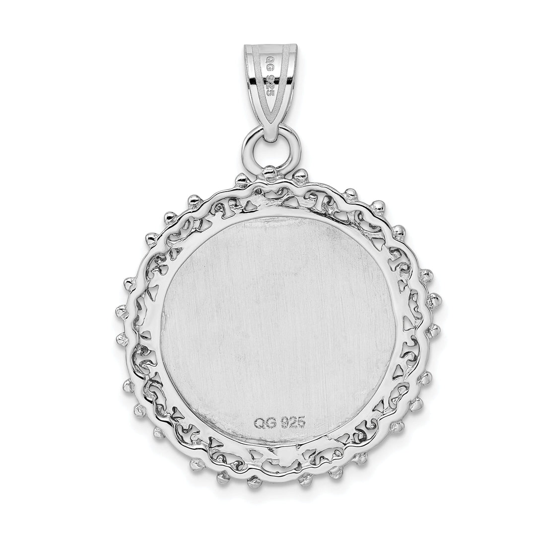 Sterling Silver Polished Fancy Round Pendant