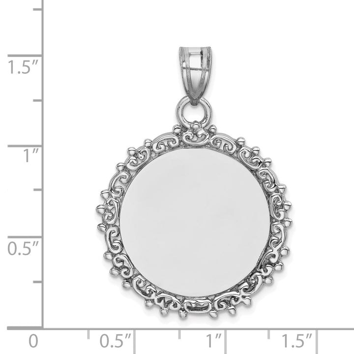 Sterling Silver Polished Fancy Round Pendant