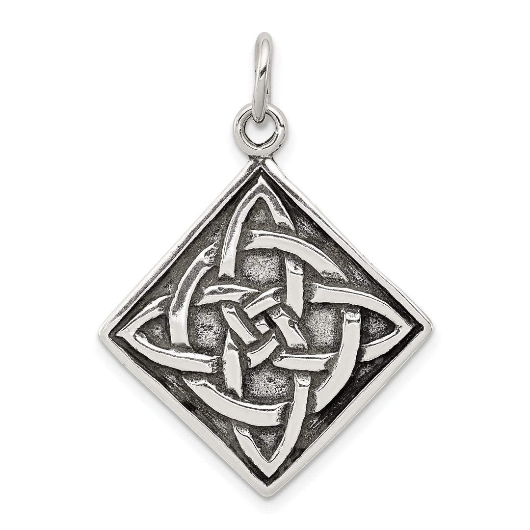 Sterling Silver Polished Antiqued Celtic Charm