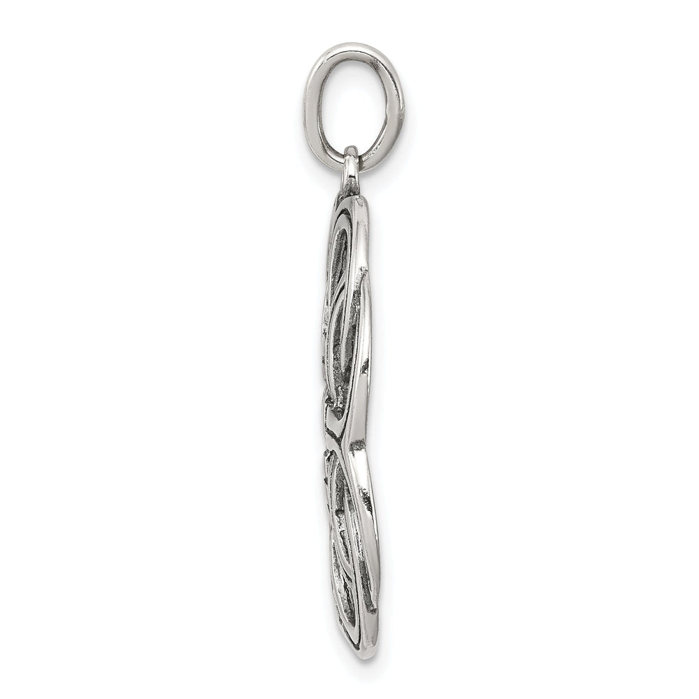 Sterling Silver Polished Antiquied Celtic Charm