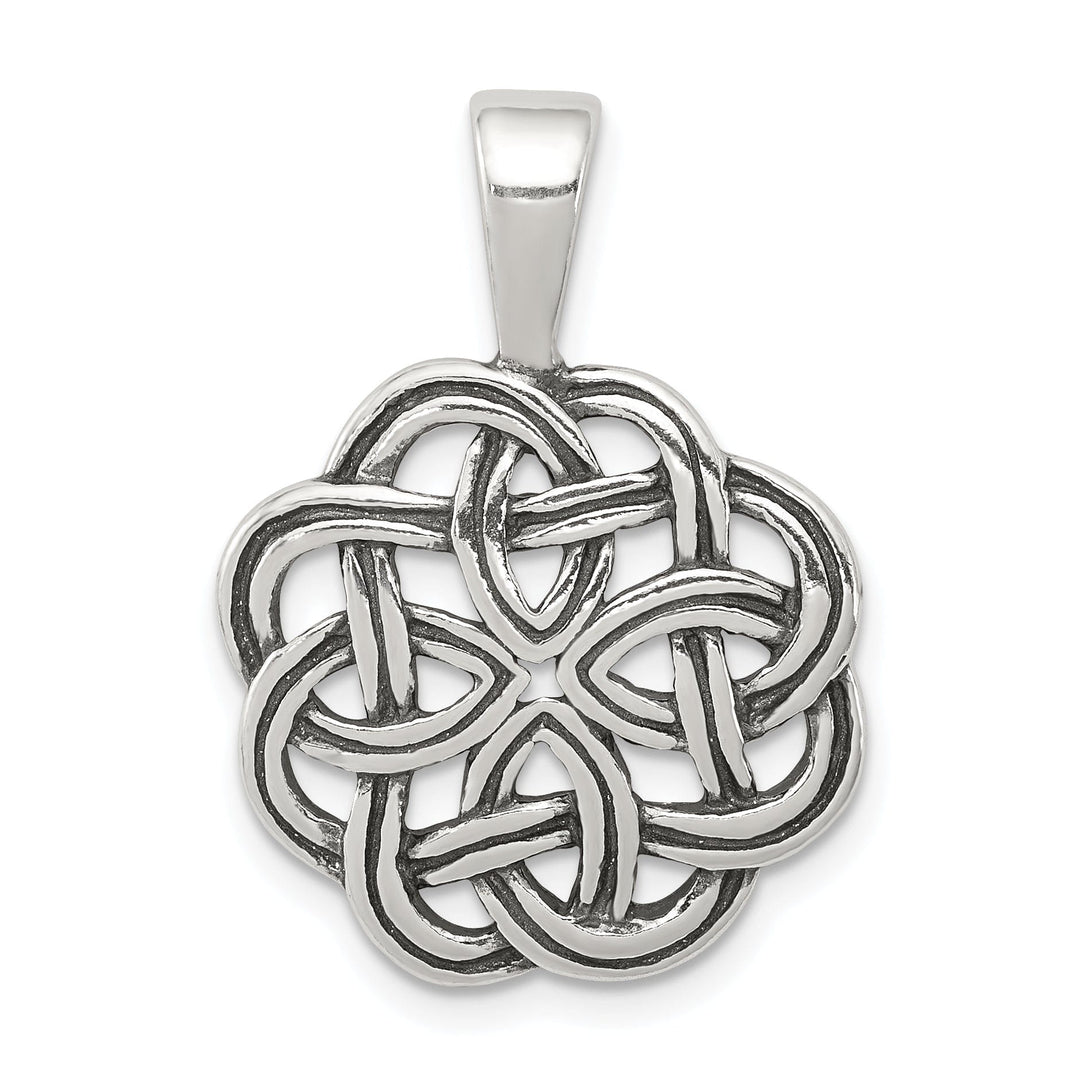 Silver Polished Antiqued Finish Celtic Charm