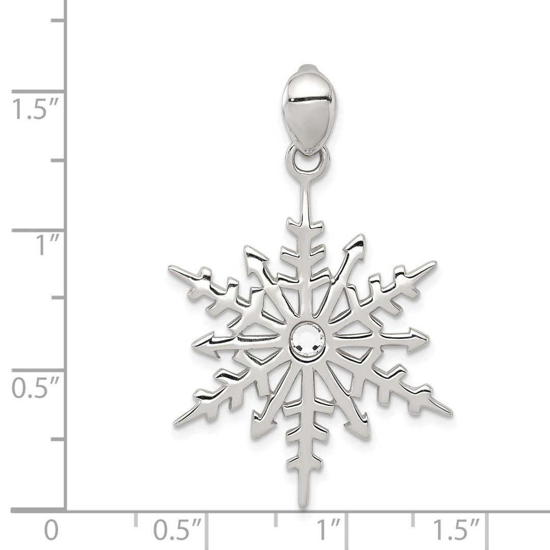 Sterling Silver Snowflake Stellux Crystal Charm