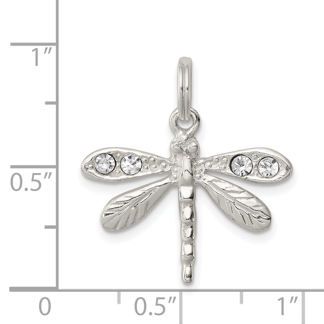 Silver Preciosa Crystal Dragonfly Charm