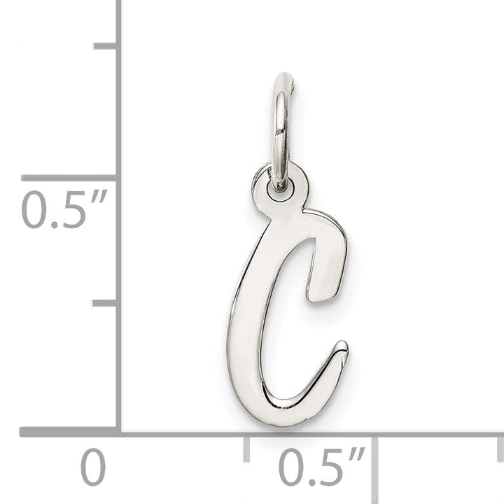 Sterling Silver Small Script Initial C Charm