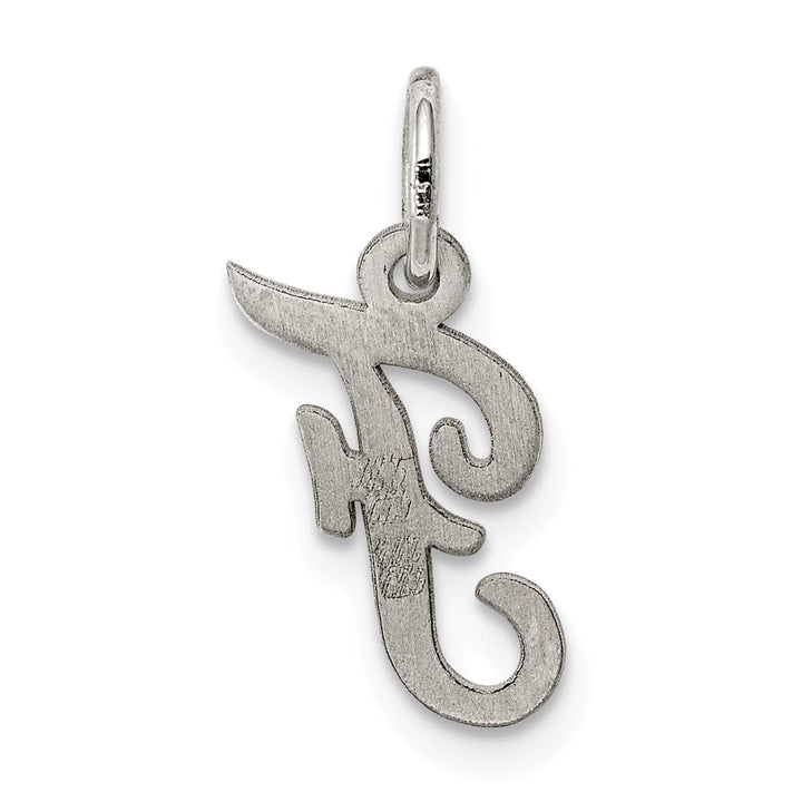 Sterling Silver Small Script Initial F Charm