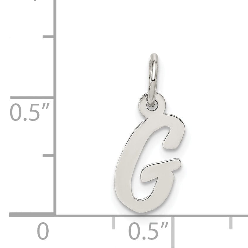 Sterling Silver Small Script Initial G Charm