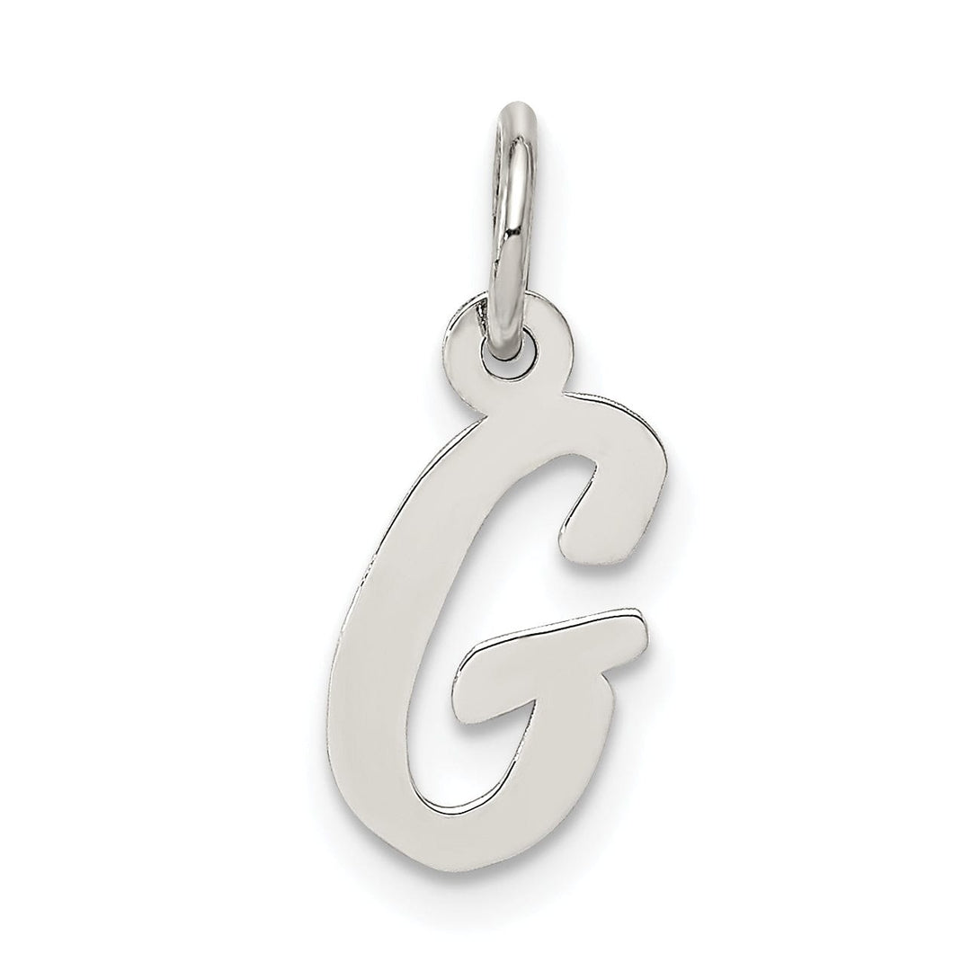Sterling Silver Small Script Initial G Charm