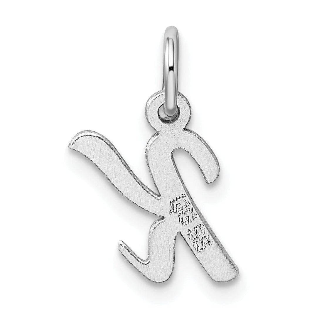 Sterling Silver Small Script Initial K Charm