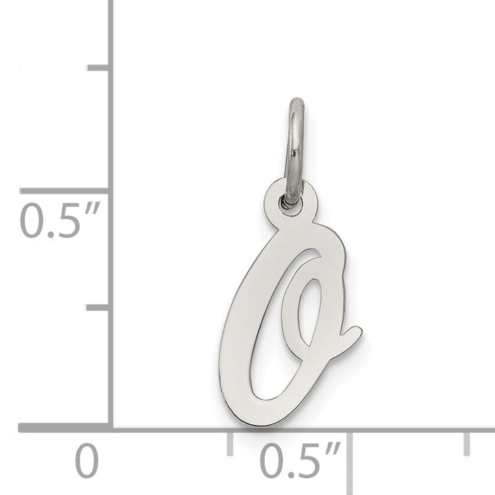 Sterling Silver Small Script Initial O Charm